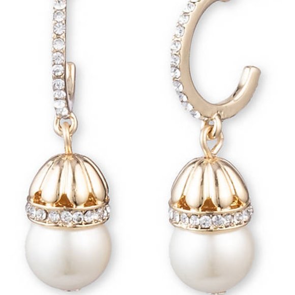 New Anne Klein Pearl Drop Earrings - Picture 7 of 7
